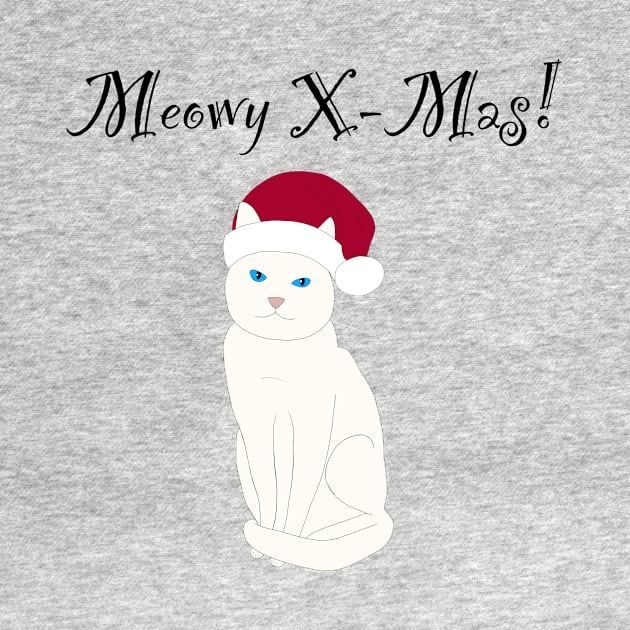 Meowy X-mas santa hat - white by Lian's designs